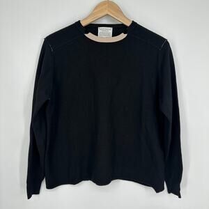 ANTIPAST Japan 100% Wool Sweater Deconstructed Mixed Fabric Crewneck Pullover
